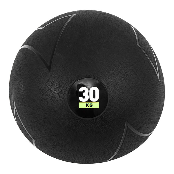 The SMAI Slam Ball, made from heavy-duty black rubber with a textured surface, features a small circular "30 KG" label in white and green, perfect for durable sand-filled ball enthusiasts.