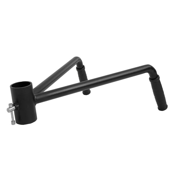 The SMAI Core Trainer / Landmine Spare Handle is a black, adjustable push-up bar featuring two padded handles and a cylindrical base, designed to enhance your core strength effectively.