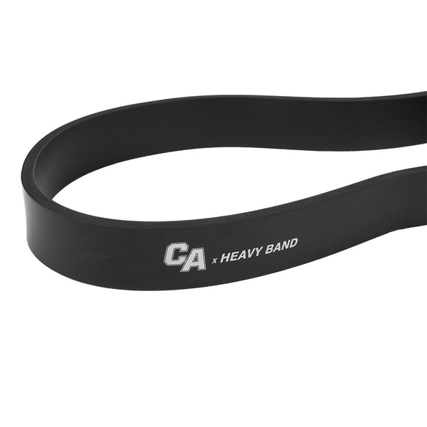 The SMAI Combine Air Rubber Resistance Band - 25lb is a durable black loop with "CA x HEAVY BAND" in white, perfect for strength training and enhancing workouts.