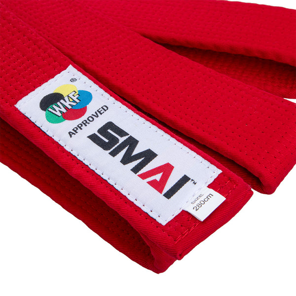 WKF Approved Premium Kata Karate Belt in Red Detail