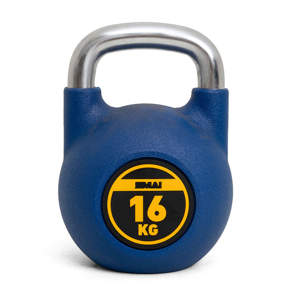 16KG Polyurethane Kettlebell Blue Front View