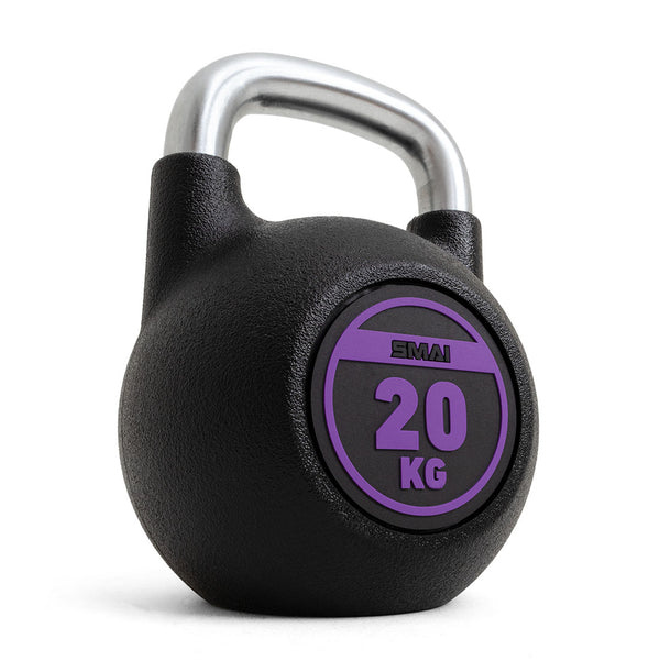 20KG Polyurethane Kettlebell Black Low View