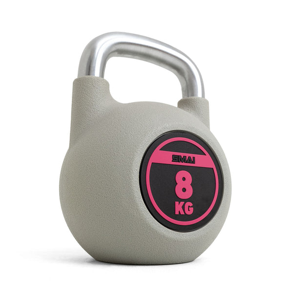 8KG Polyurethane Kettlebell Grey Low View