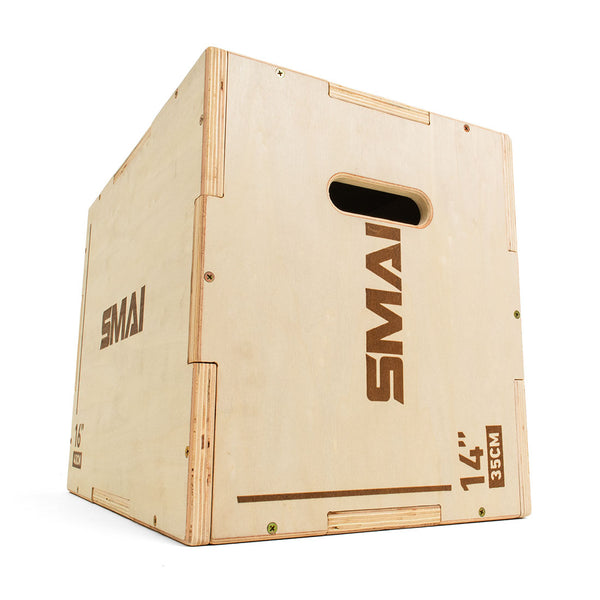 Plyometric Box - Small Wood Side Handle