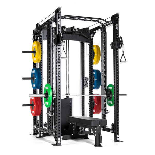 All in 1 Trainer - Power Rack w/ Dual Cable Stack & Smith Machine - Vanta Series With Competition plates