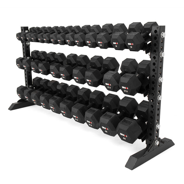 Storage Rack for Rubber Hex Dumbbells with 3 shelves