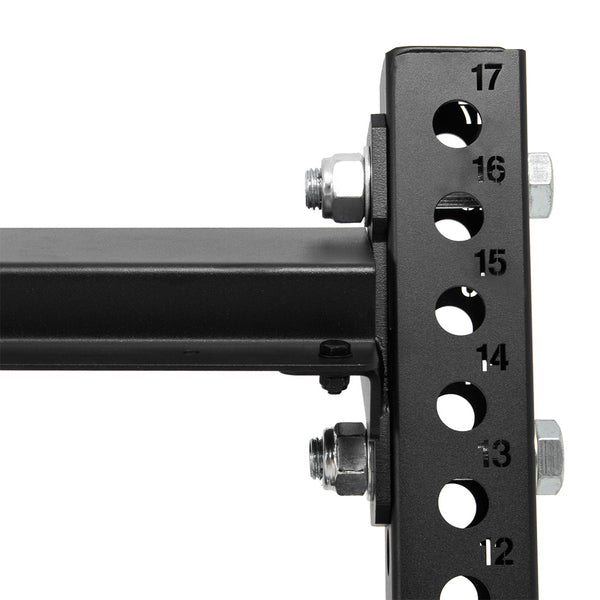 Detail of dumbbell storage rack upright