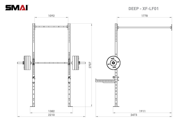 Wall Mounted Rig - 1 Squat Cell Measurements