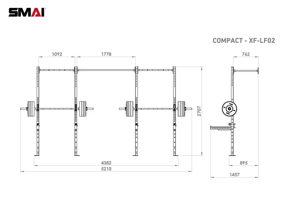 Wall Mounted Rig - 2 Squat Cells Measurements