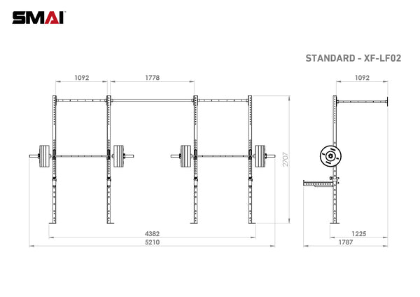 Wall Mounted Rig - 2 Squat Cells Measurements 2